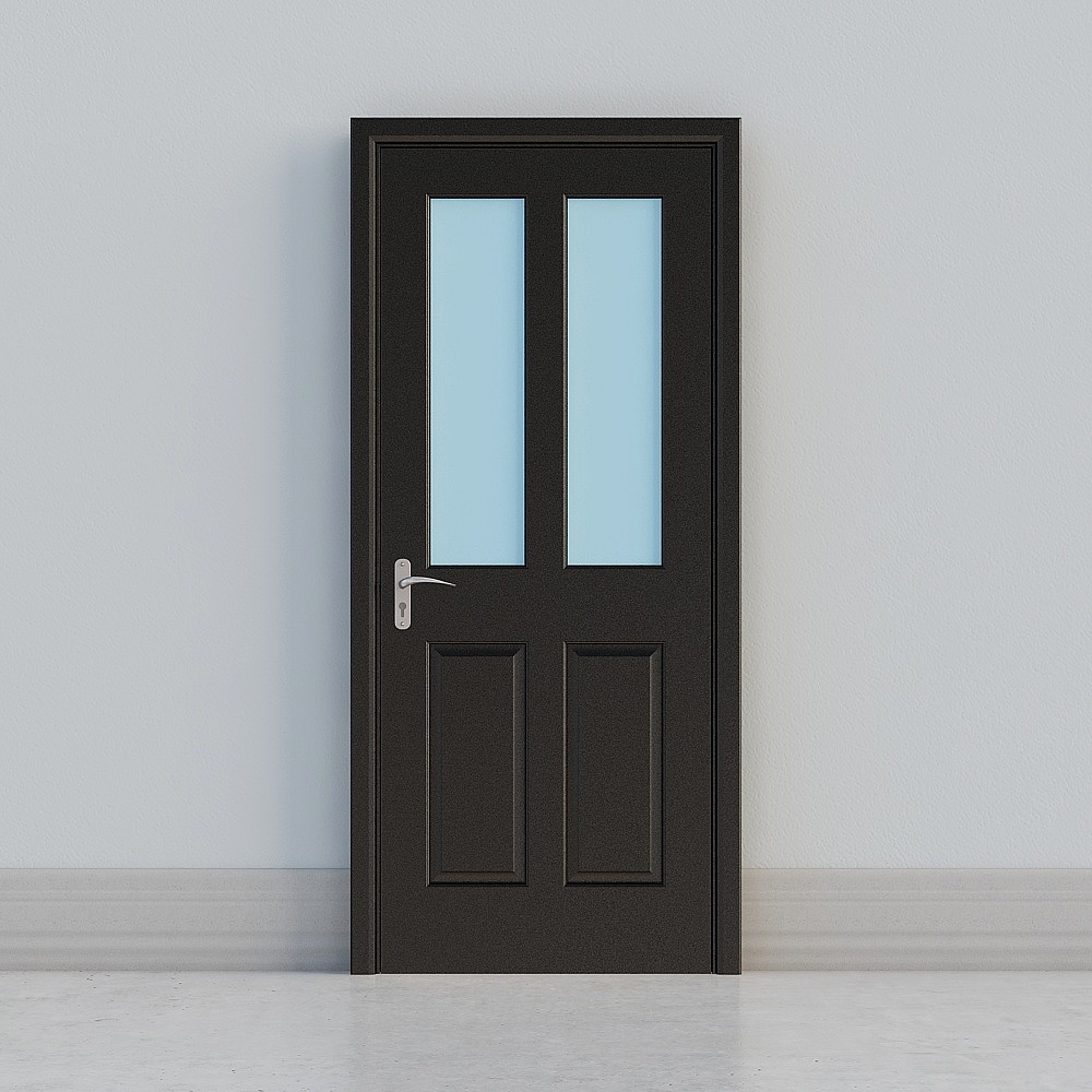 Porte vitrée en bois foncé classique