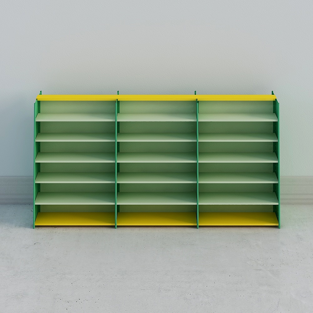 De nombreuses rangées d'enfants dans la bibliothèque (bois 3 rangées)