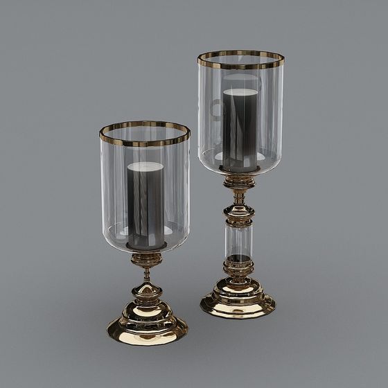 Elegant 3D Candle Holder Set Model