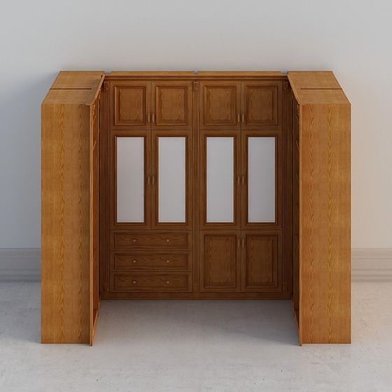 Elegant Low-Polygon Wardrobe 3D model