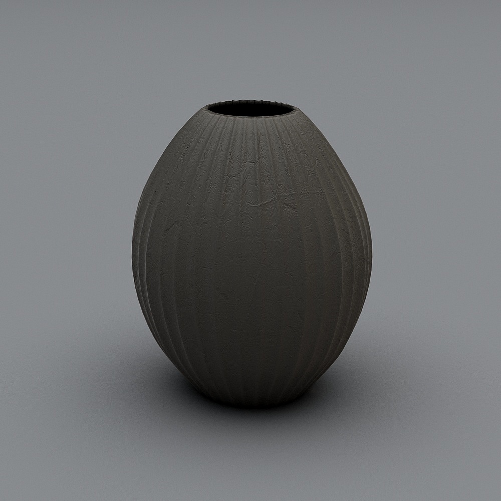 Rustic Ribbed Vase 3D model