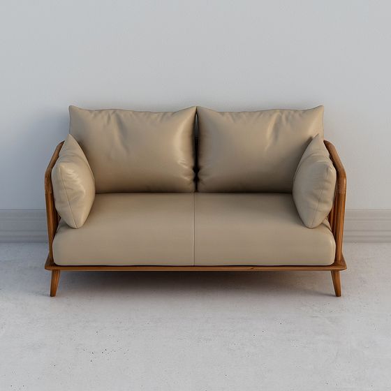 Modern Minimalist Low-Polygon Sofa 3D model