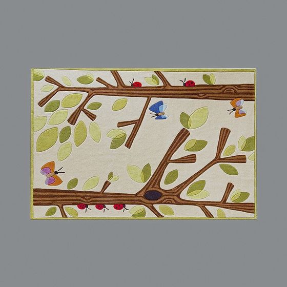Vibrant Branch Rug 3D model for Creative Designs