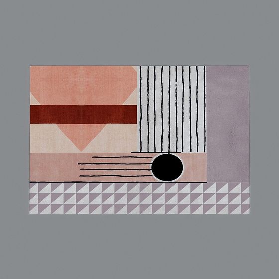 Trendy Abstract Geometric Carpet 3D model