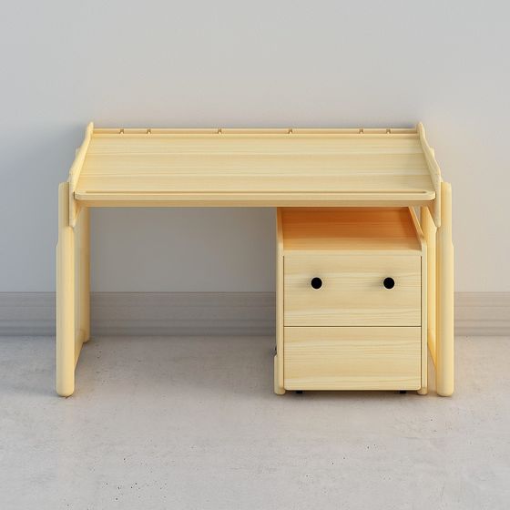 Stylish Wooden Office Desk 3D model