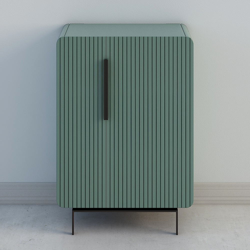 Striped Storage Cabinet 3D model