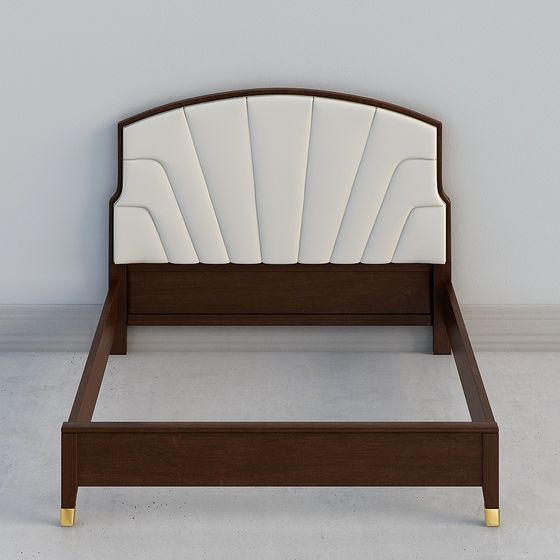 Fan-shaped Luxury Bed 3D model