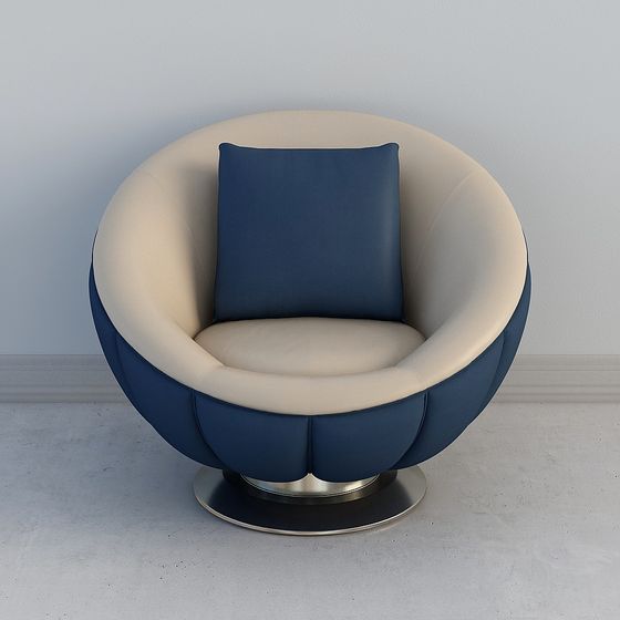Stylish Round Comfort Chair 3D model for Modern Spaces