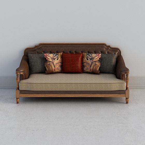 Vintage Sofa 3D model with Unique Charm