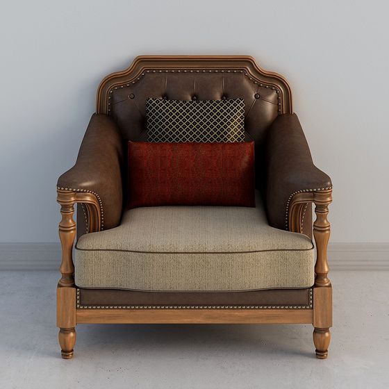 Vintage Style 3D Armchair Model