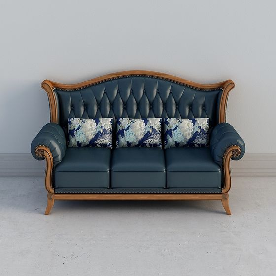 Elegant Retro Sofa 3D model for Contemporary Spaces