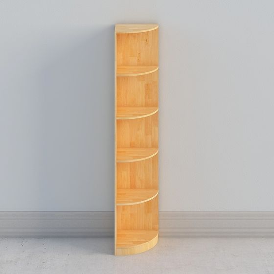 Elegant Half-Circle Bookshelf 3D model for Modern Interiors