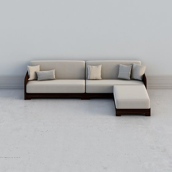 Modern Low-Poly Sofa 3D model for Contemporary Spaces