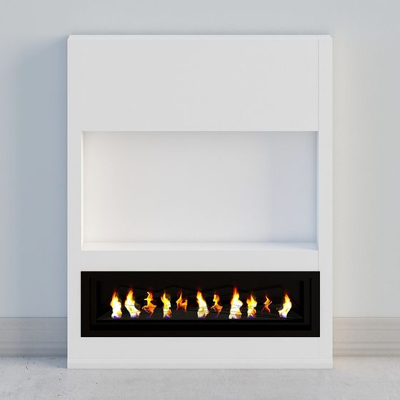 Modern Low-Poly Fireplace 3D model