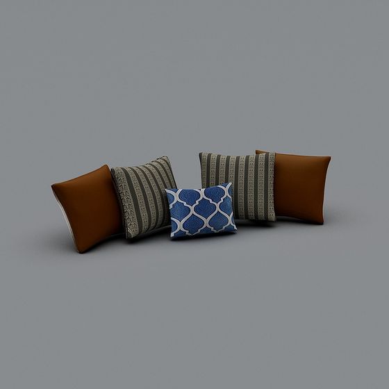 Artistic Pillow Cover Set 3D Model