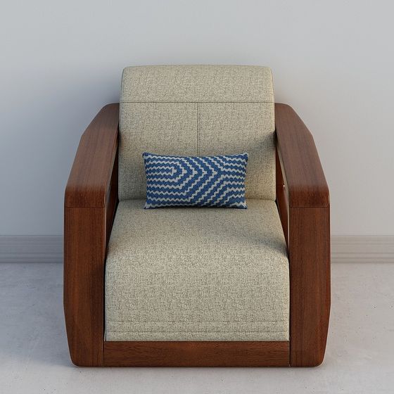 Elegant Low-Poly Lounge Chair 3D model for Modern Spaces