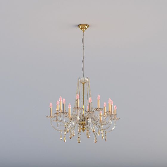 Charming Low-Polygon Chandelier 3D model for Interiors
