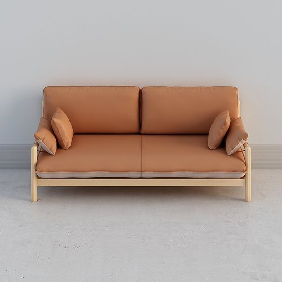 Stylish Low-Polygon Sofa 3D model