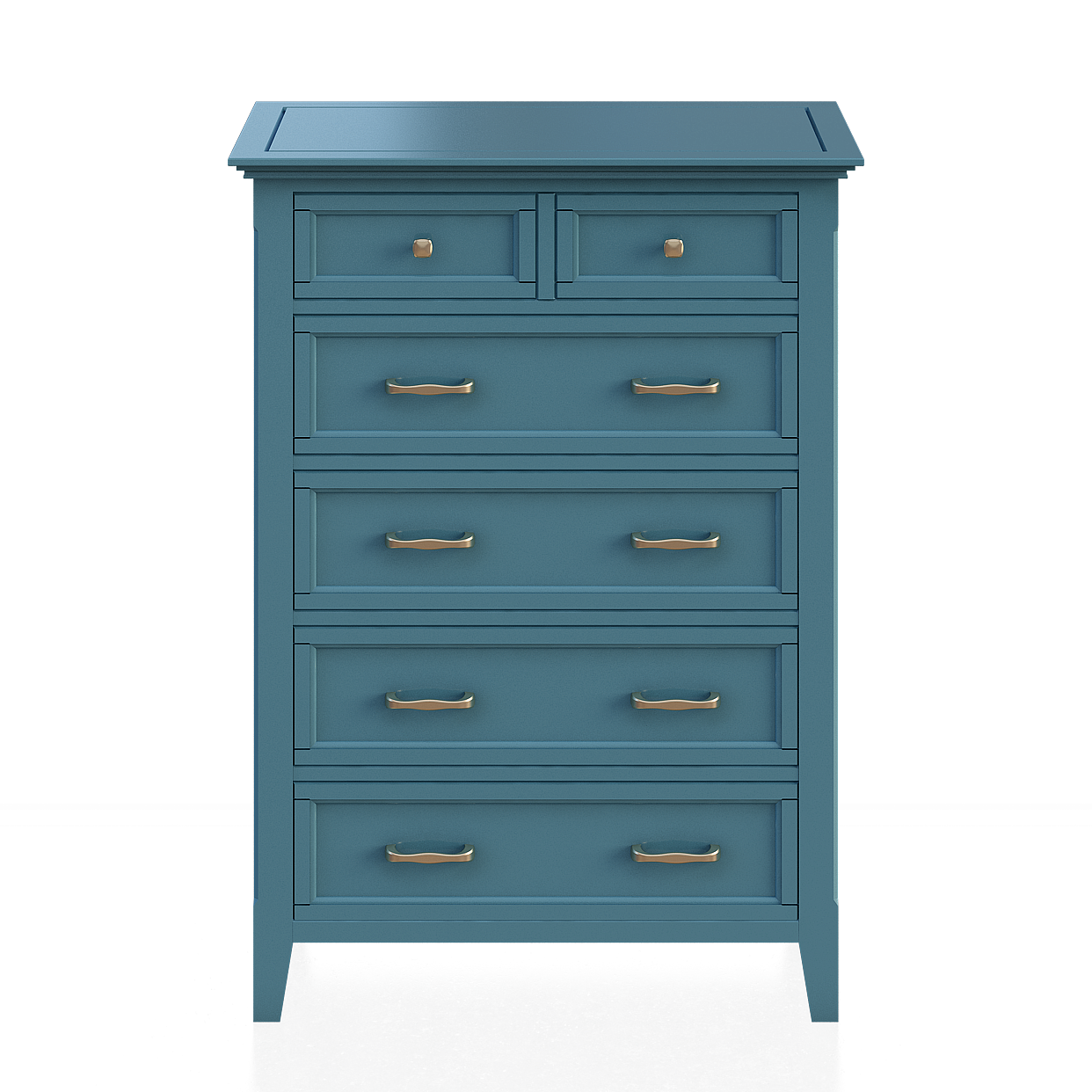 Vintage Blue Drawer Cabinet 3D Model – Retro Style