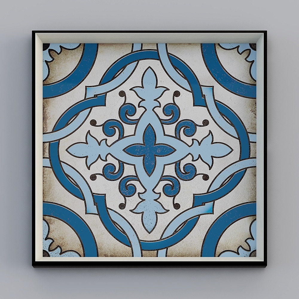 Qinghua porcelain decoration painting the background wall of the  living room sofa painting bedroom bed hanging Chinese wind