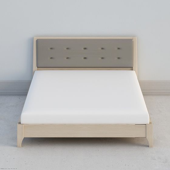 Elegant Low-Poly Bed Frame 3D model