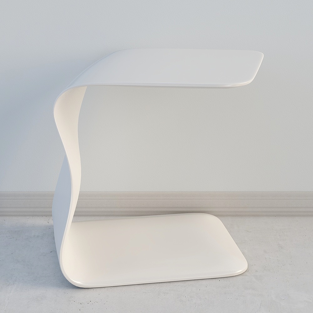 Sleek Curved Side Table 3D Model