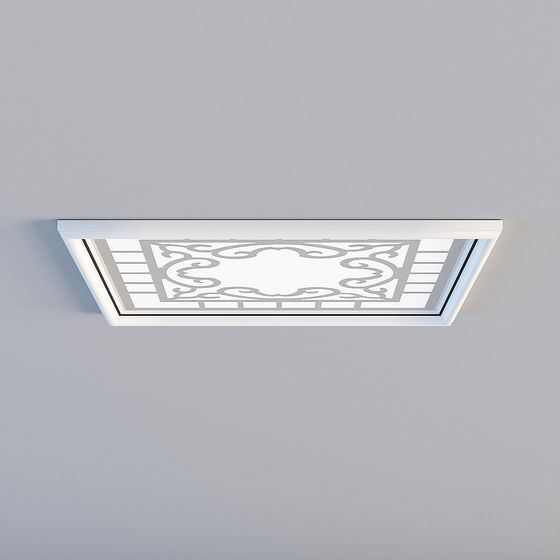 Luminous Scroll Ceiling Light 3D model