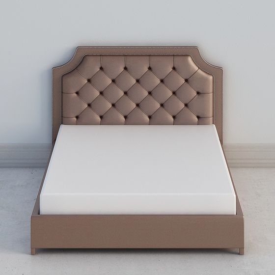 Elegant Low Poly Bed 3D model