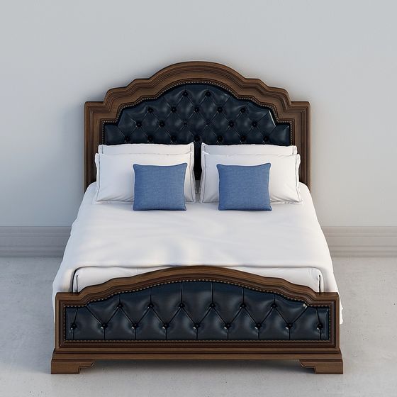 Elegant 3D Bed Model Inspired by Classic American Design