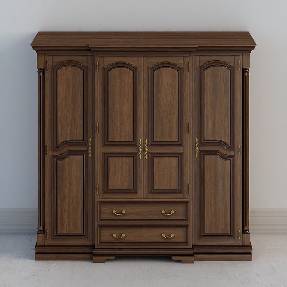 Elegant Vintage Wardrobe 3D model