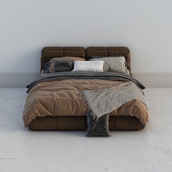 Elegant Modern Bed 3D model