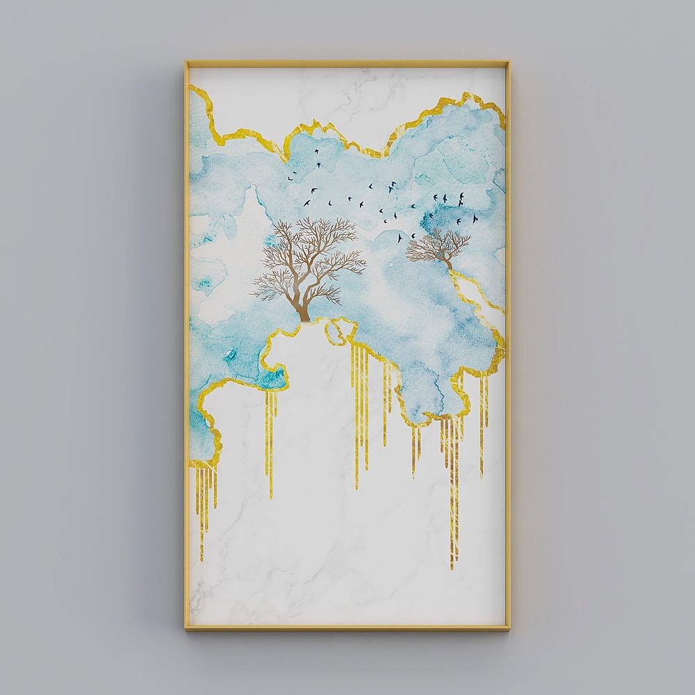 Kibaki abstract bathroom bathroom pull bright gold box 40x70cm gold mxyl-jc3-1