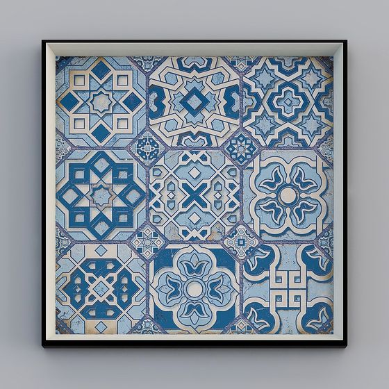 Intricate Low-Poly Tile 3D Model for Creative Designs