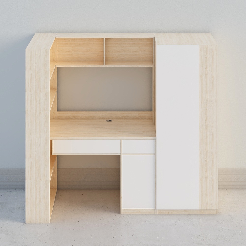 11-Apartment under bed cabinet 1850X600X1680 - side with bookcase