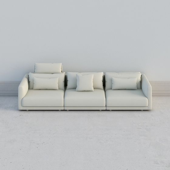 Modern Minimalist Low-Polygon Sofa 3D model