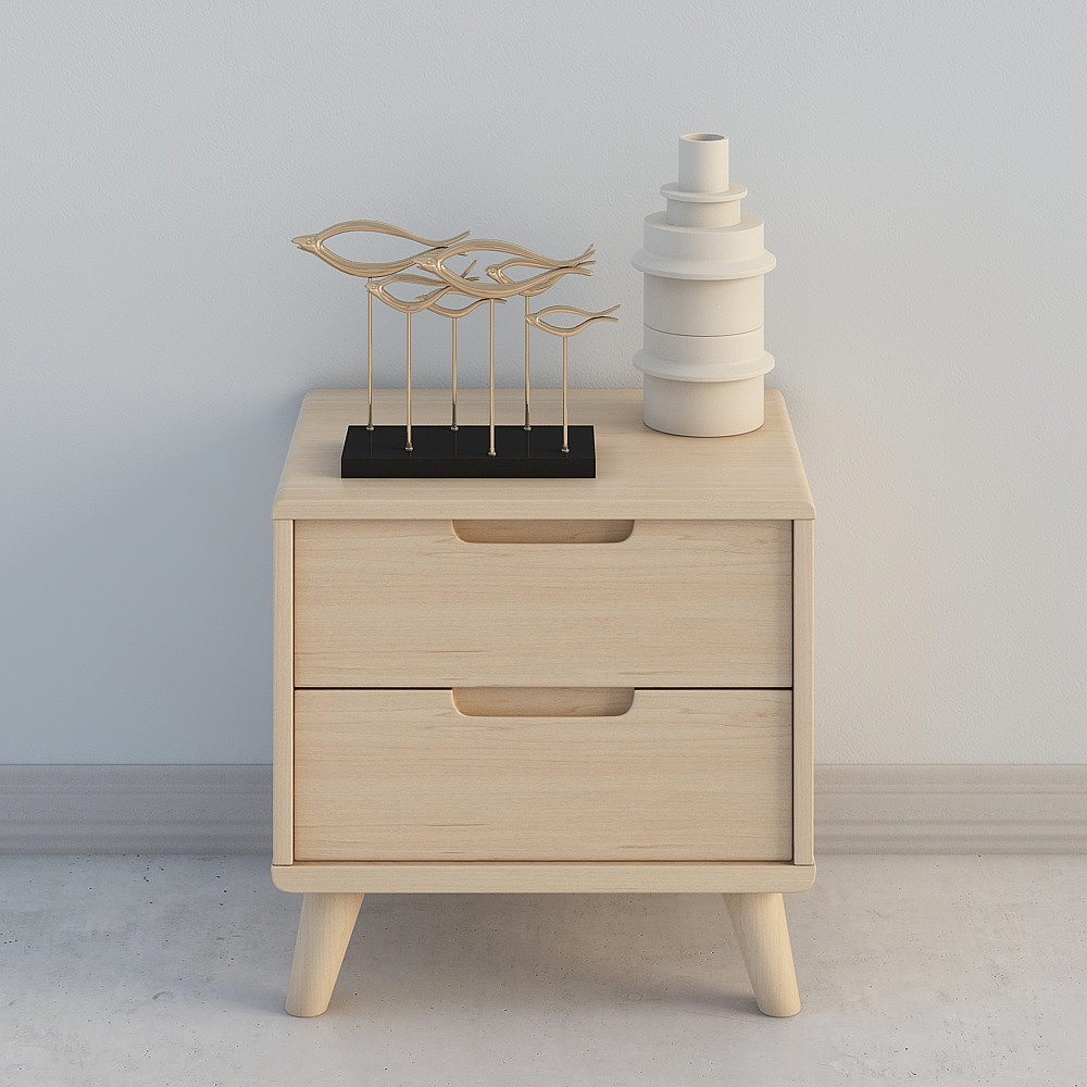 Modern Minimalist Bedside Table 3D model