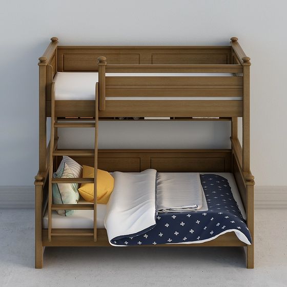 Letti a Castello British Carmore in Mobili Marroni (Scale Pendenti)