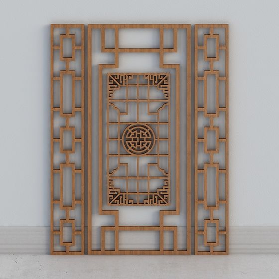 Oriental Window Screen 3D model for Modern Design