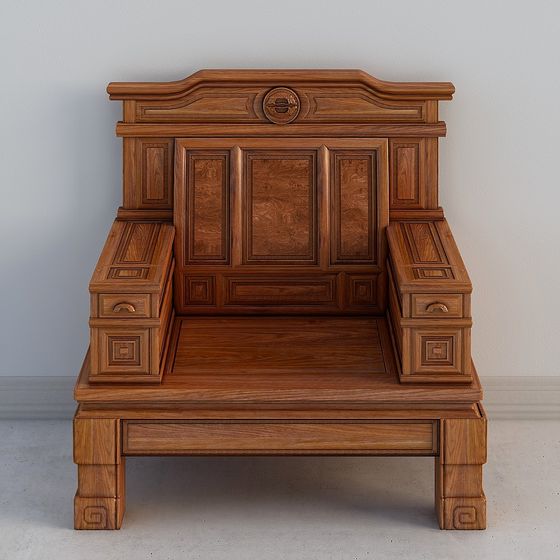 Retro Wooden Chair 3D model