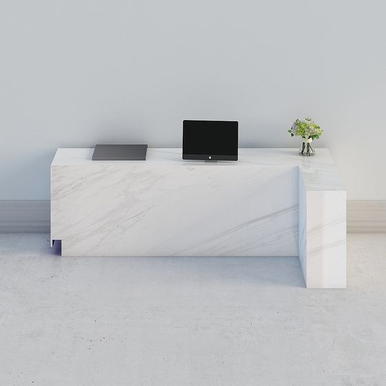 Elegant Marble Reception Desk 3D model
