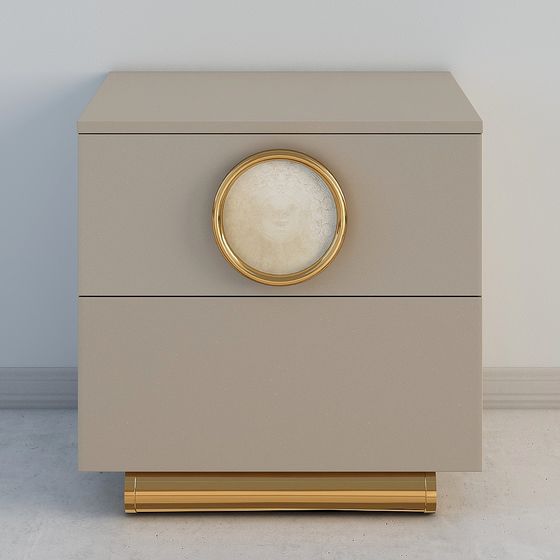 Elegant Earth Color Bedside Table 3D Model