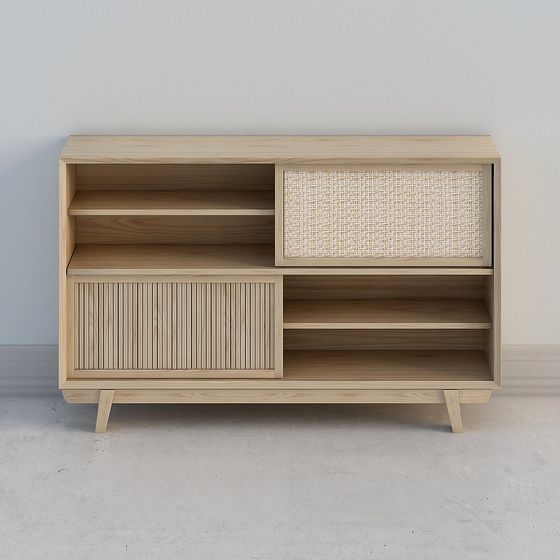 Charming Low-Polygon TV Cabinet 3D model