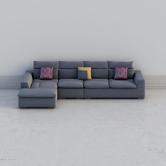 Modern Low-Polygon Sofa 3D Model