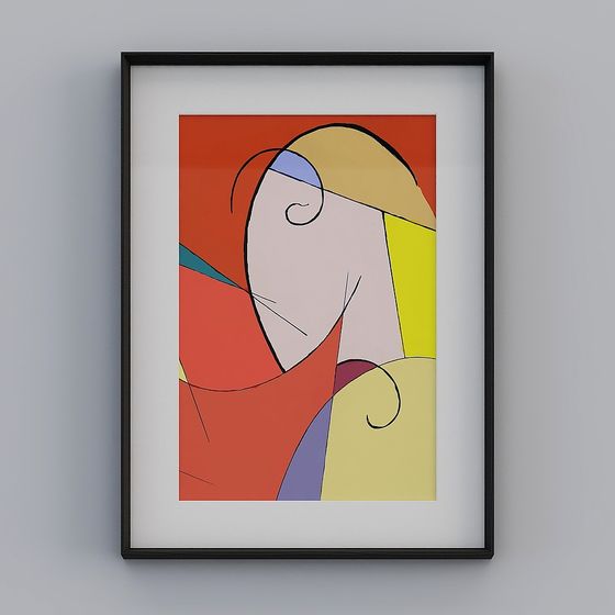 Abstract Painting 3D Model with Low-Poly Style