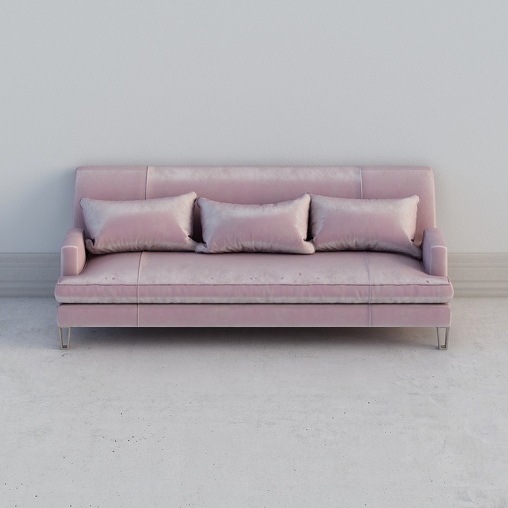 Modern Nordic three-person sofa 3D model