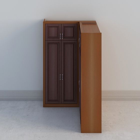 Elegant Low-Poly Wardrobe 3D model for Modern Interiors
