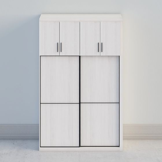 White Master Bedroom Wardrobe 3D Model for Chic Spaces