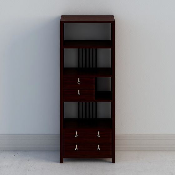 Elegant Low-Polygon Bookshelf 3D model for Creative Spaces