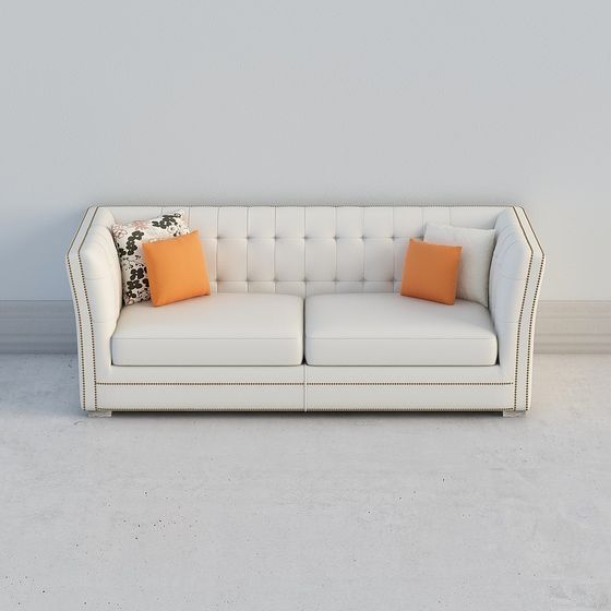 Elegant Low-Poly Sofa 3D model for Modern Spaces