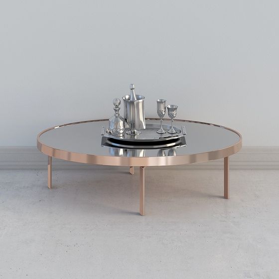 Rose Gold Round Table 3D model